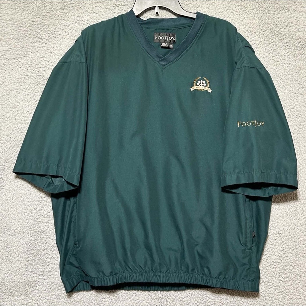 FootJoy Green Pull Over V Neck S/S Pullover Jacket Mens XL Hackberry Creek